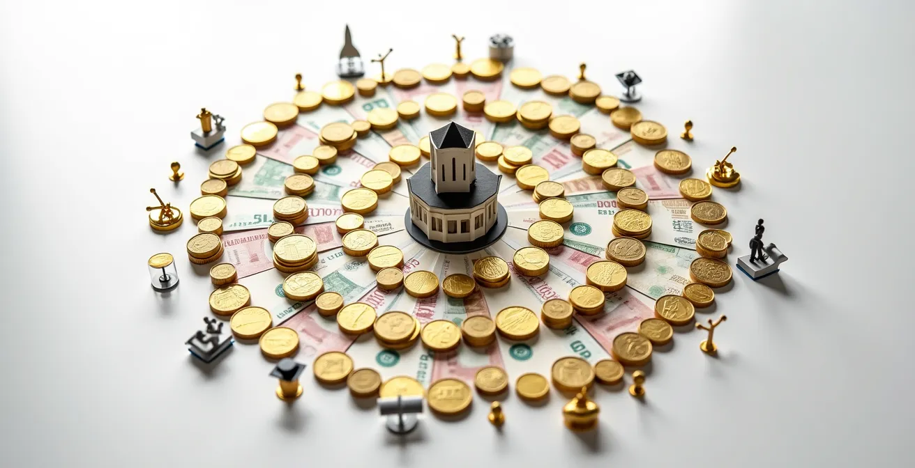 Diagramme circulaire illustrant le cycle de financement de la recherche universitaire au Québec