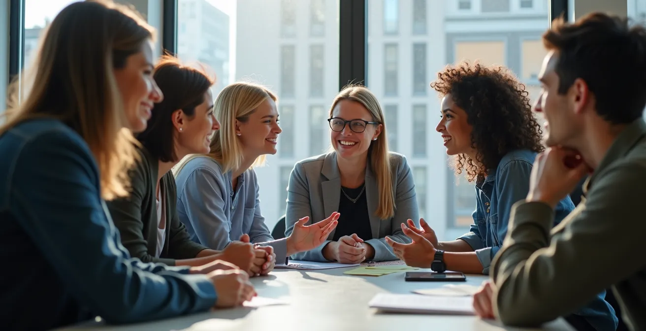 Séance de brainstorming dans un bureau montréalais utilisant la méthode socratique