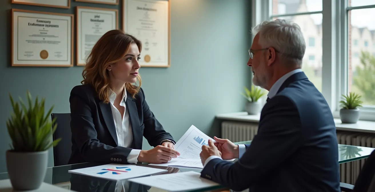 Discussion professionnelle sur la formation en entreprise dans un bureau québécois