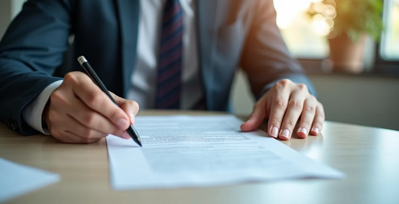 Étudiant préparant un dossier de révision de crédits dans un bureau universitaire québécois